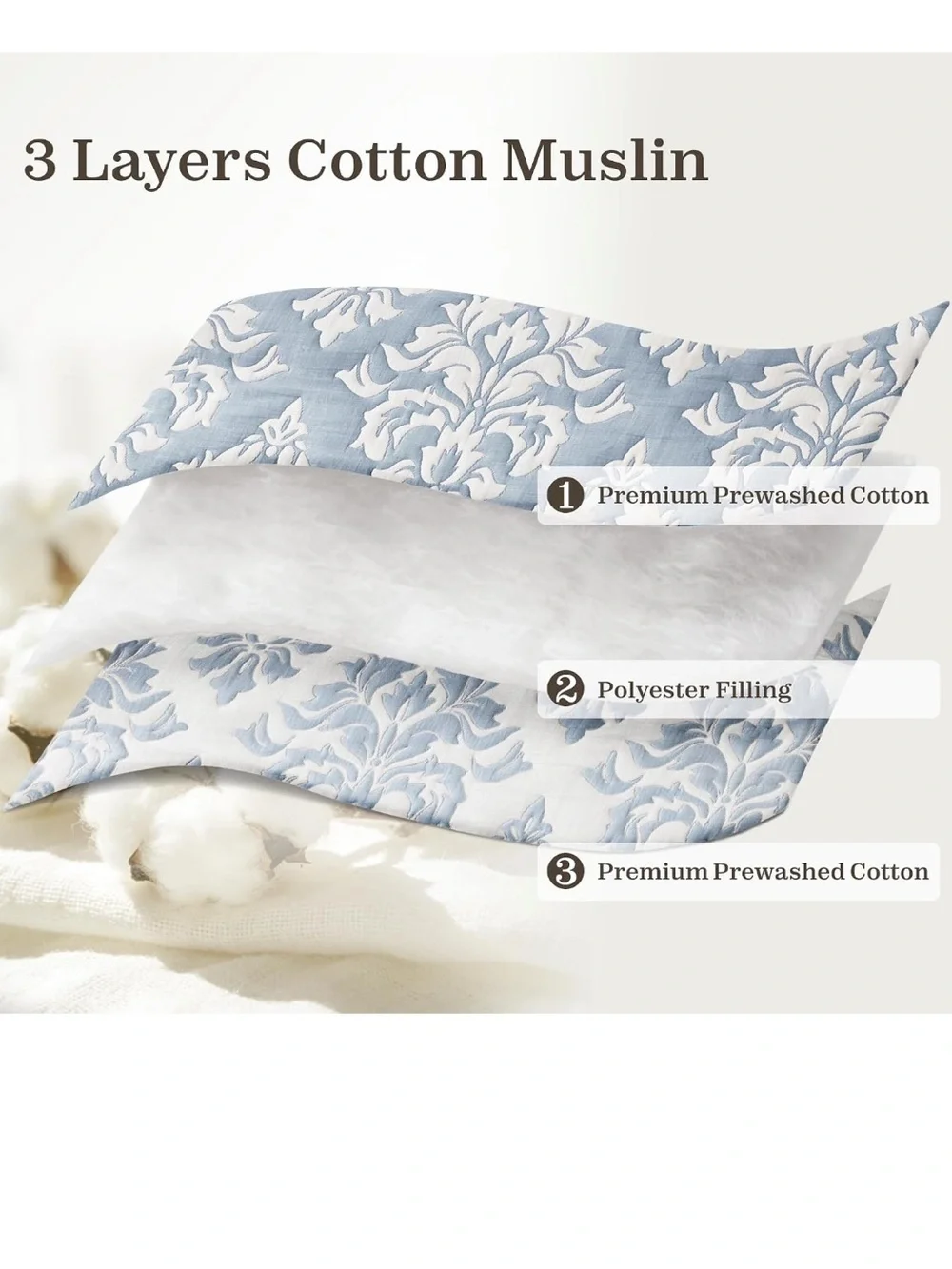 Exclusivo Mezcla Cotton Quilts King Size Blue